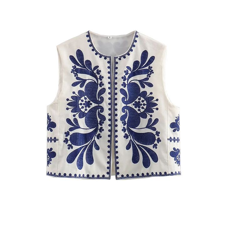 Nlzgmsj Vintage Flower Embroidery Vest Jackets Women 2023 Summer V Neck Cardigan Shirts Boho Loose Vest Female Tops